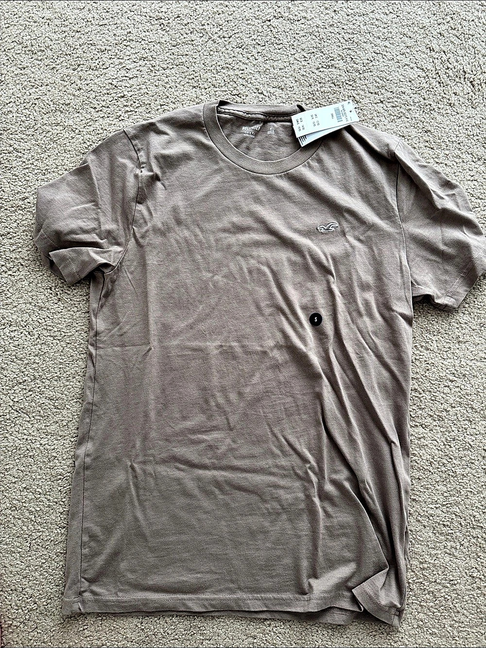 Hollister Core Fit Icon Crew T-Shirt Men'Small Brown Small NWT